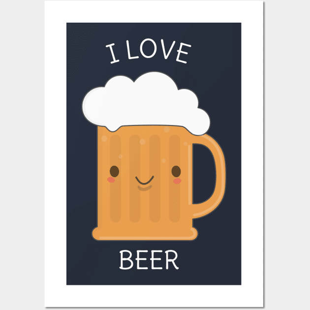 Kawaii Beer T-Shirt Wall Art by happinessinatee